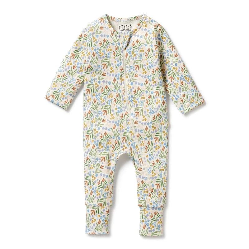 Tinker Floral Zipsuit with Feet