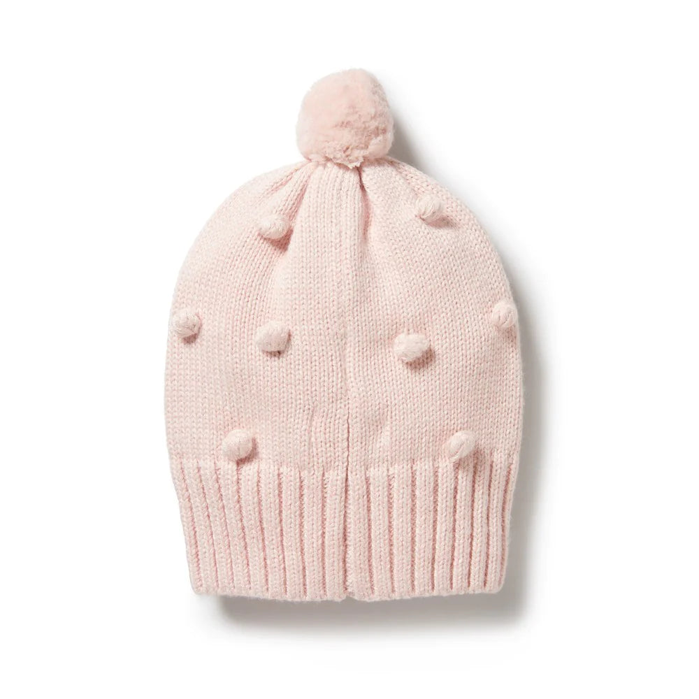 Knitted Bauble Hat - Pink