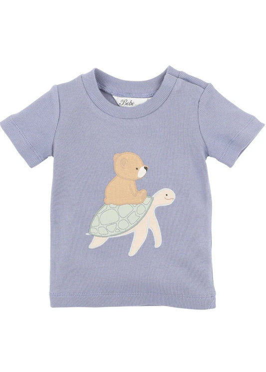 Axel Turtle Organic Tee - Ocean Blue