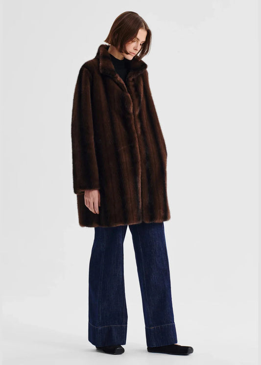 Stevie Fur Coat - Espresso