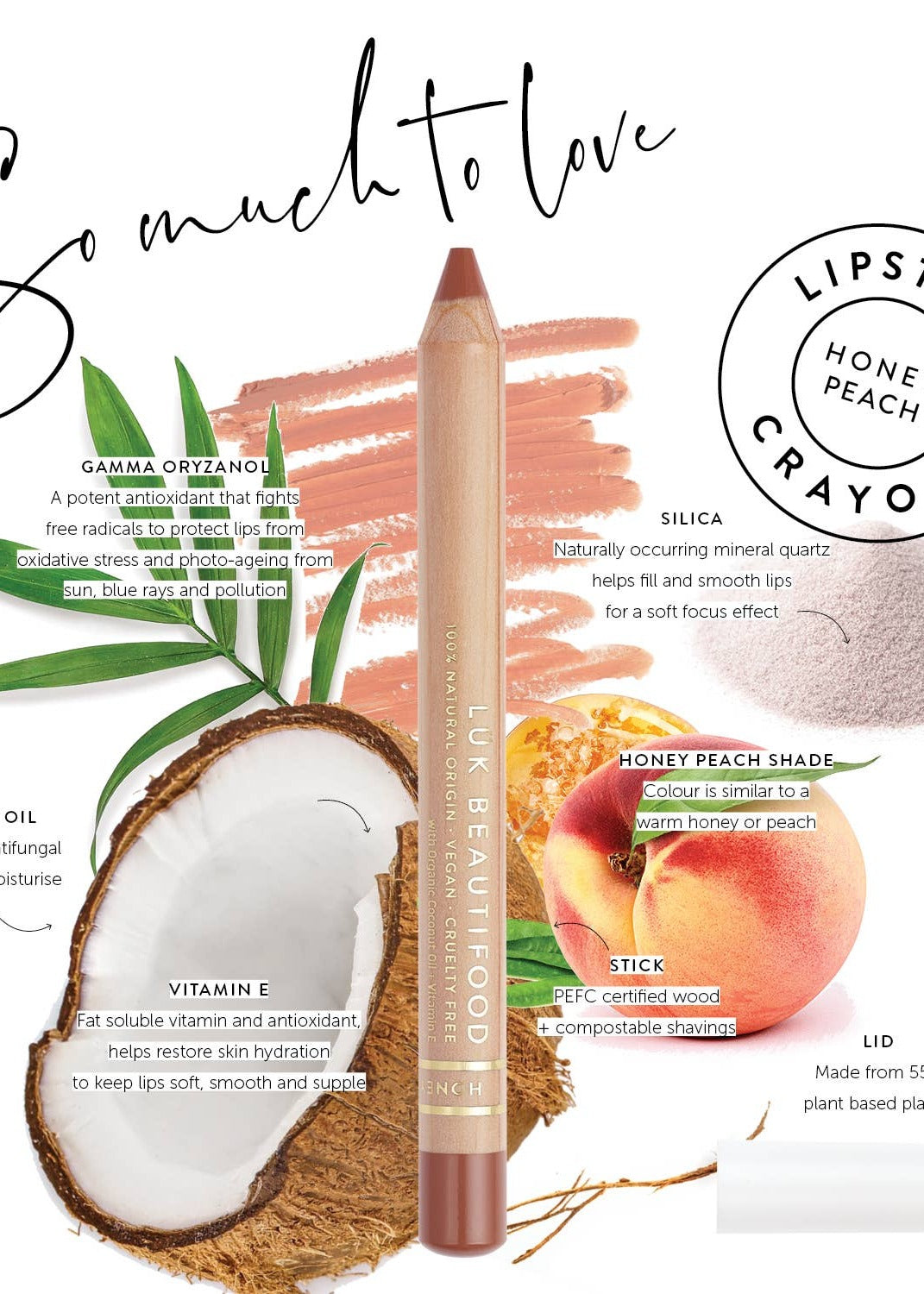 Luk Beautifood - Eco-luxe Lipstick Crayon in Honey Peach