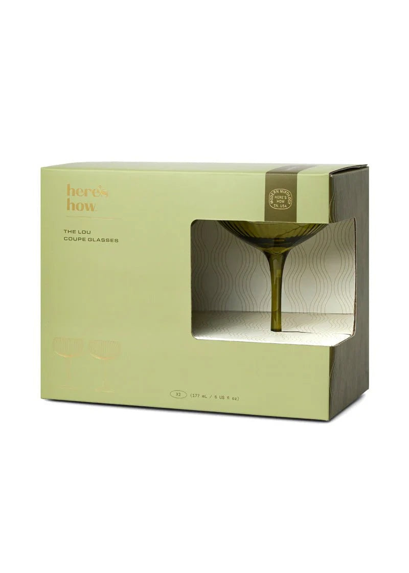 The Lou Coupe Glass - Set of 2 Olive