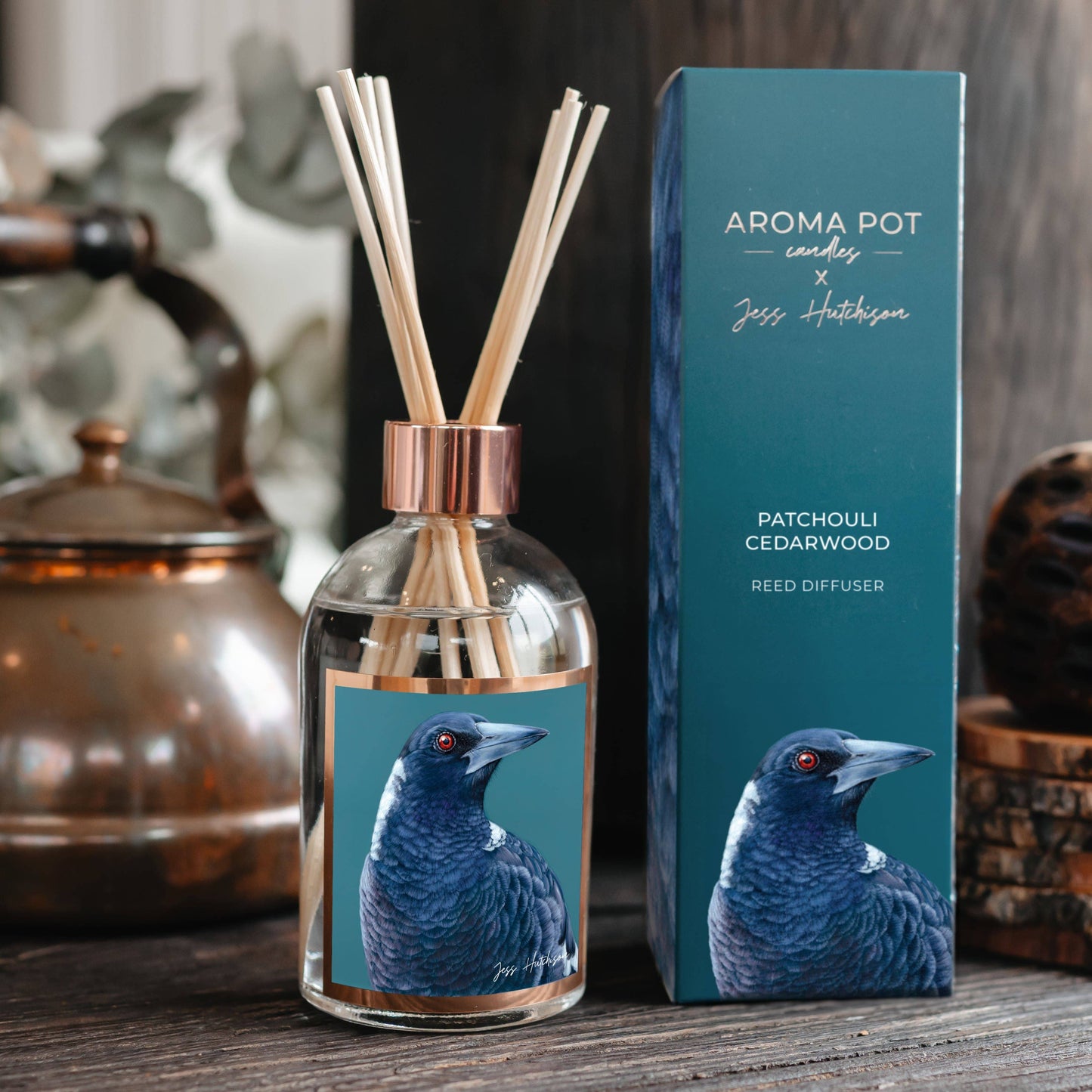 Aroma Pot - Australian artist reed diffuser | Patchouli Cedarwood | 200ml