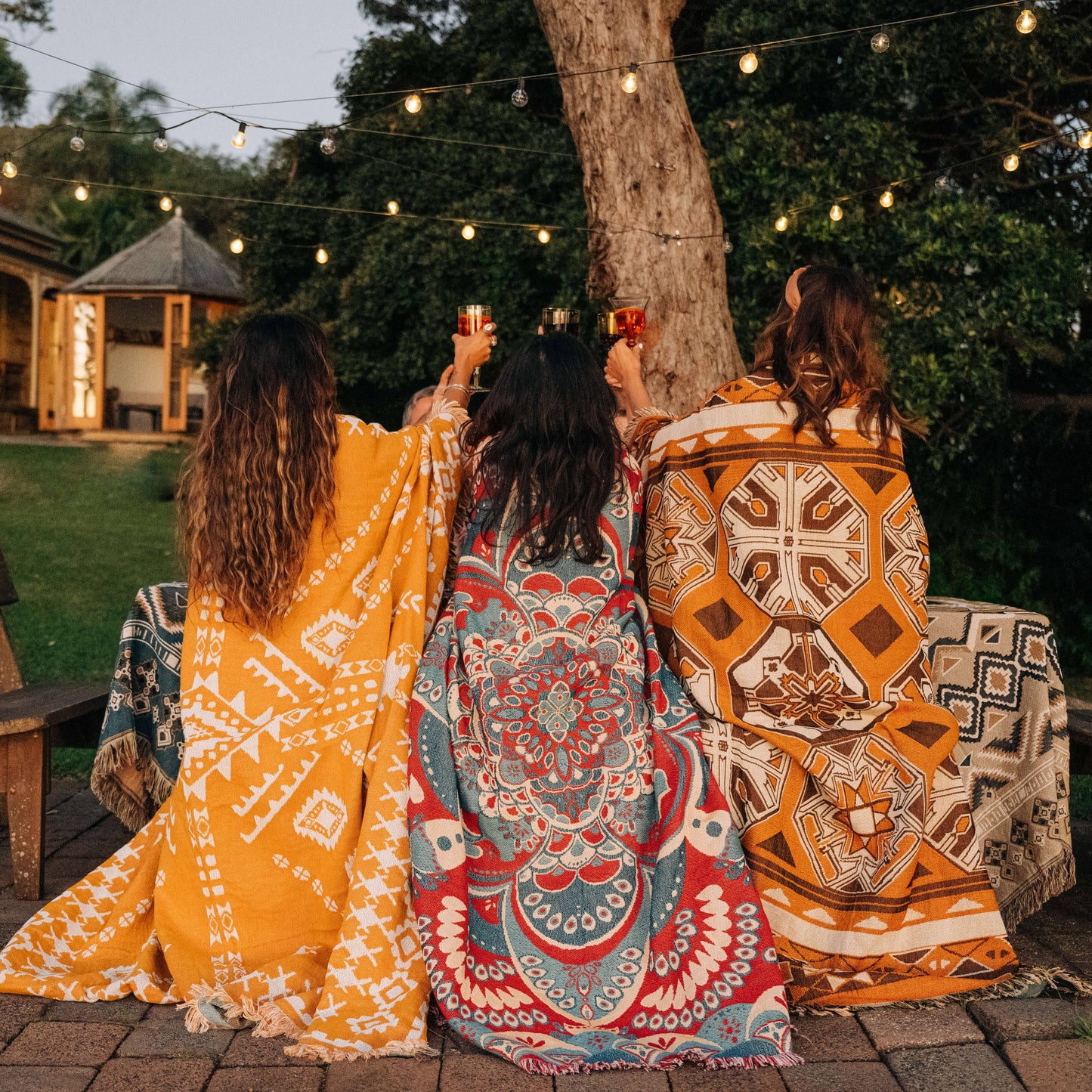 HENDEER - 'Good Day Sunshine' Woven Picnic Rug/Throw: Large 170x200cm