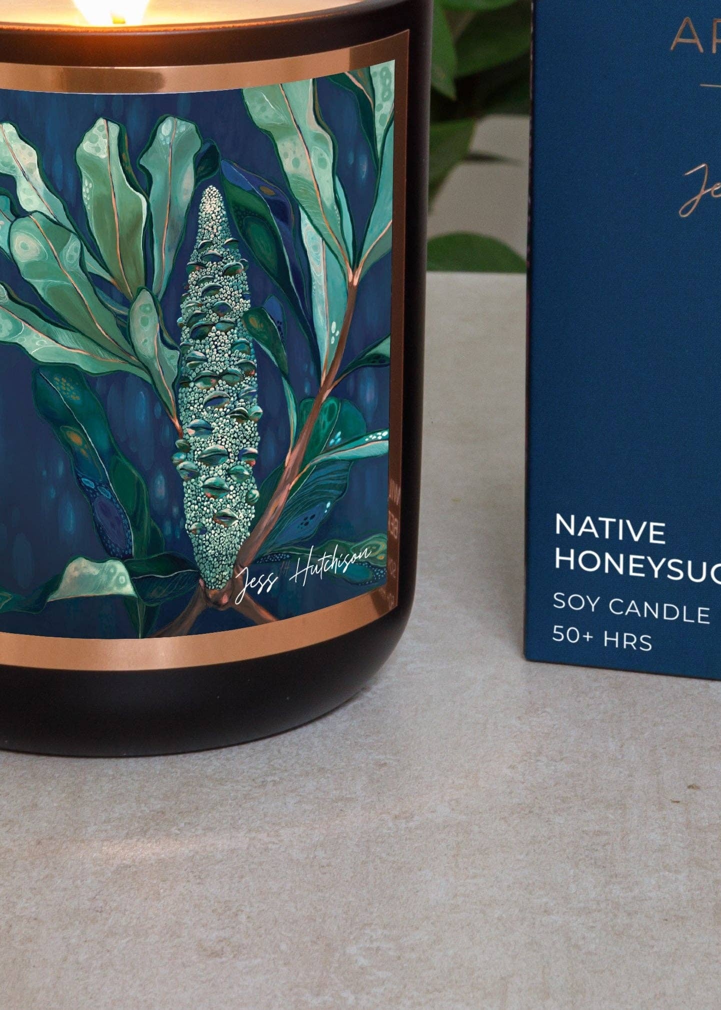 Australian artist soy candle | Native Honeysuckle | 50+hrs