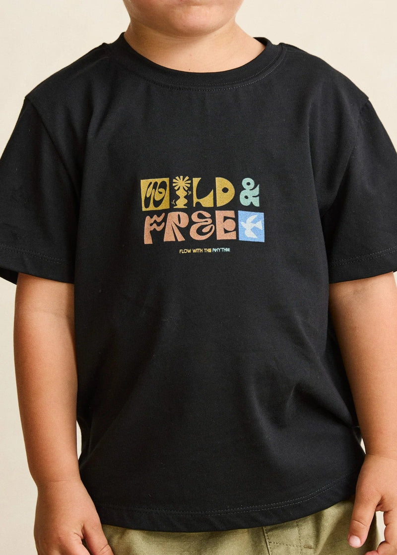 Kids Wild and Free SS T-Shirt - Vintage Black