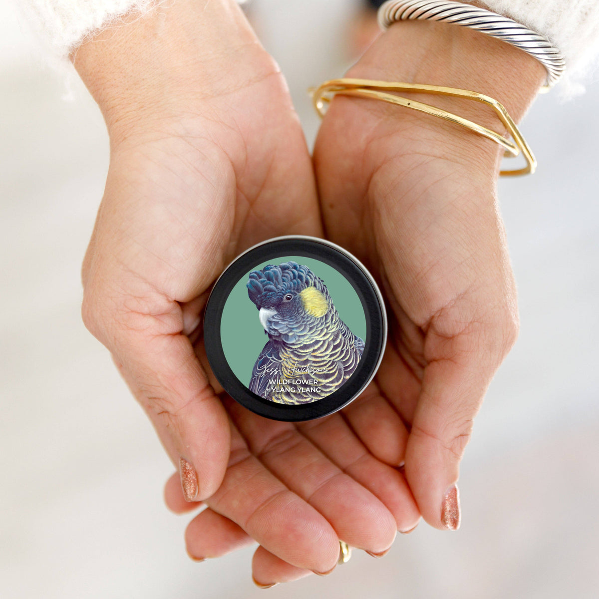 Aroma Pot - Australian artist soy candle mini tin | Wildflower + Ylang Ylang | 15+hrs