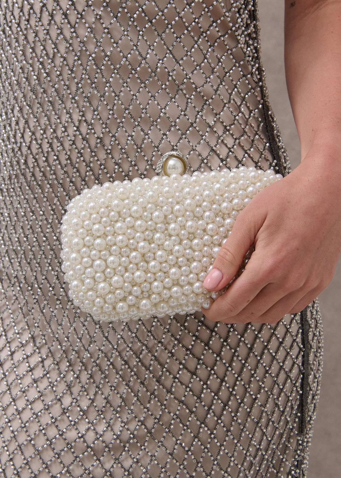 Angels Whisper Accessories - Cosmo Pearl Clutch Bag