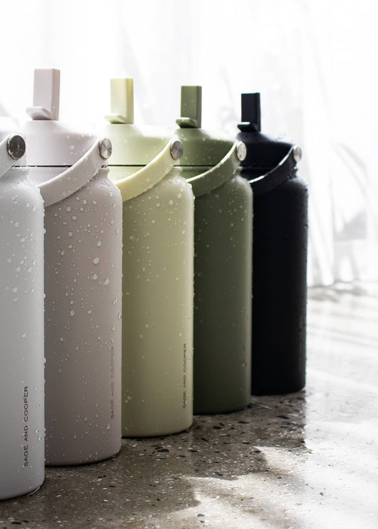 Sage & Cooper - The Sage & Cooper Insulated Drink Bottle: White / 1 Litre