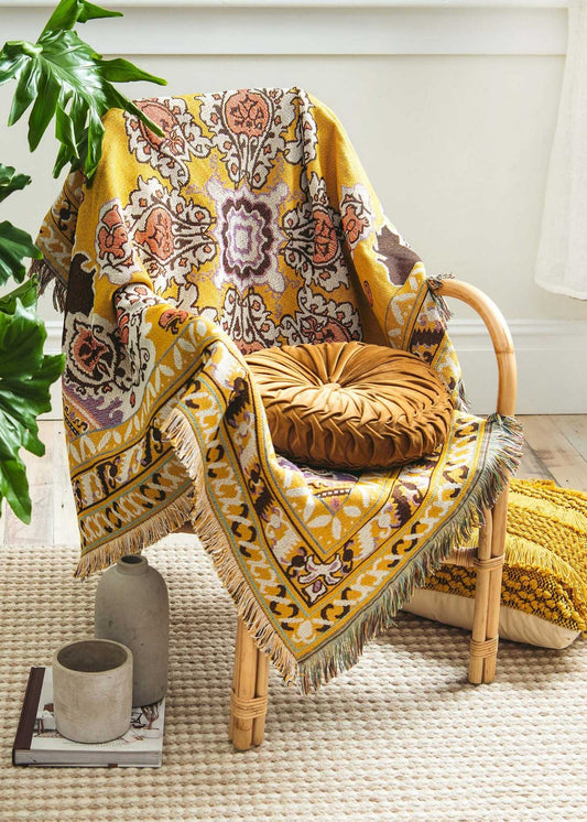 HENDEER - 'Here Comes The Sun' Woven Picnic Rug/Throw: Regular 130x160cm