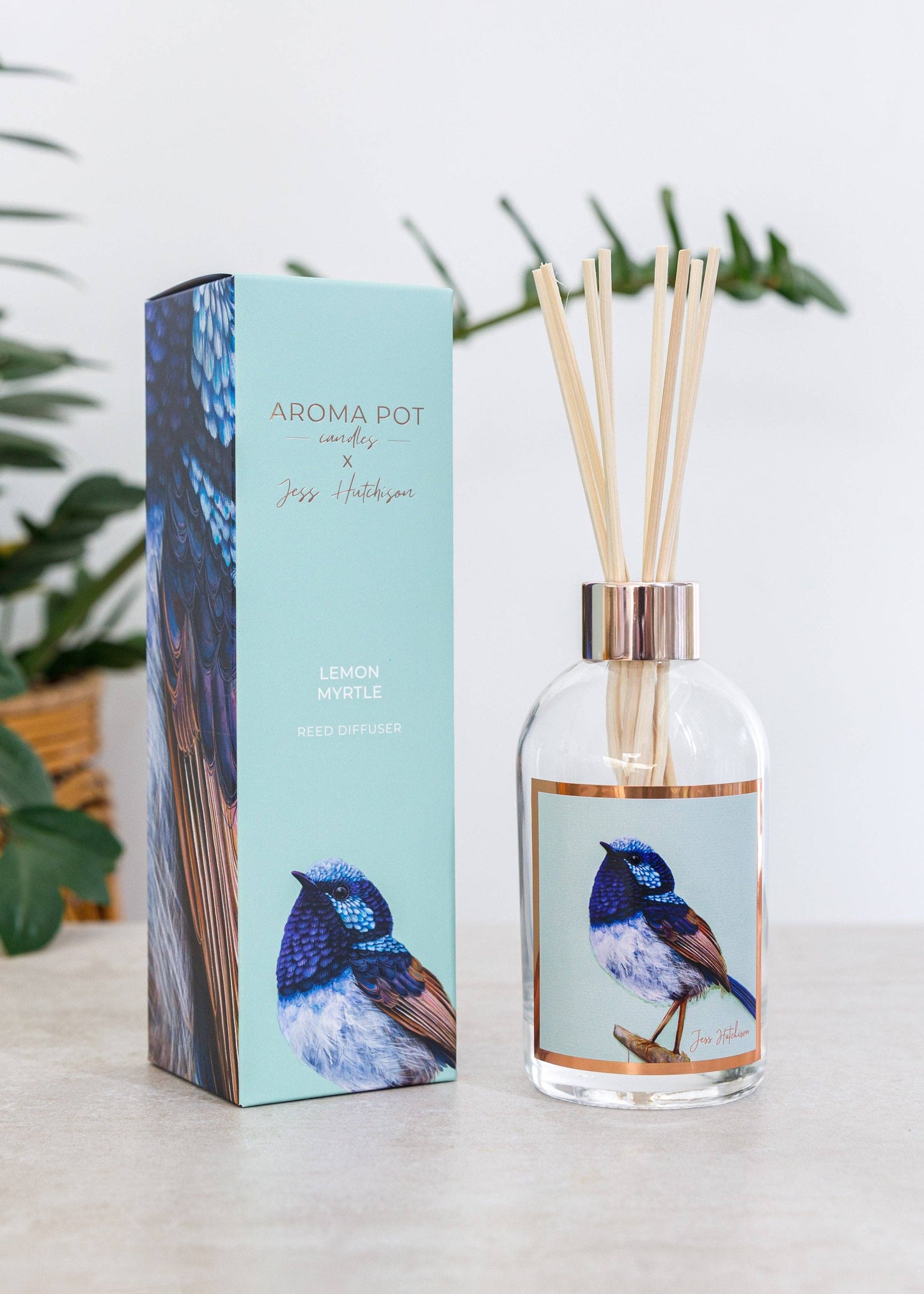 Aroma Pot - 200ml Australian artist reed diffuser - lemon myrtle