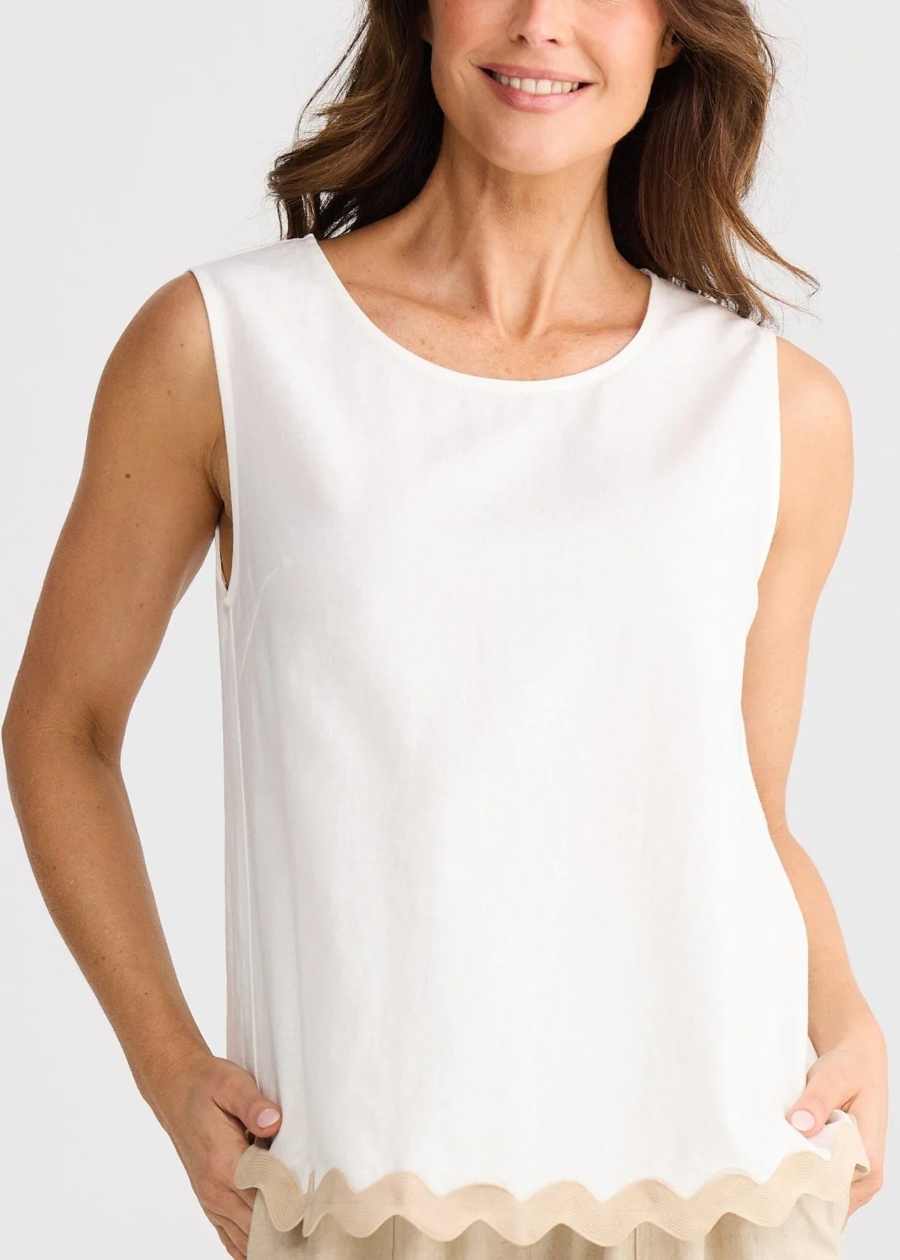 Izzy Ric Rac Top - Off White
