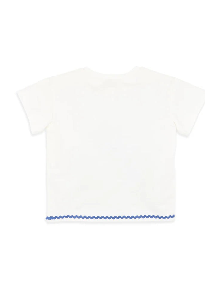 Summer Vacay Ciao Bella Embroidered Tee - White