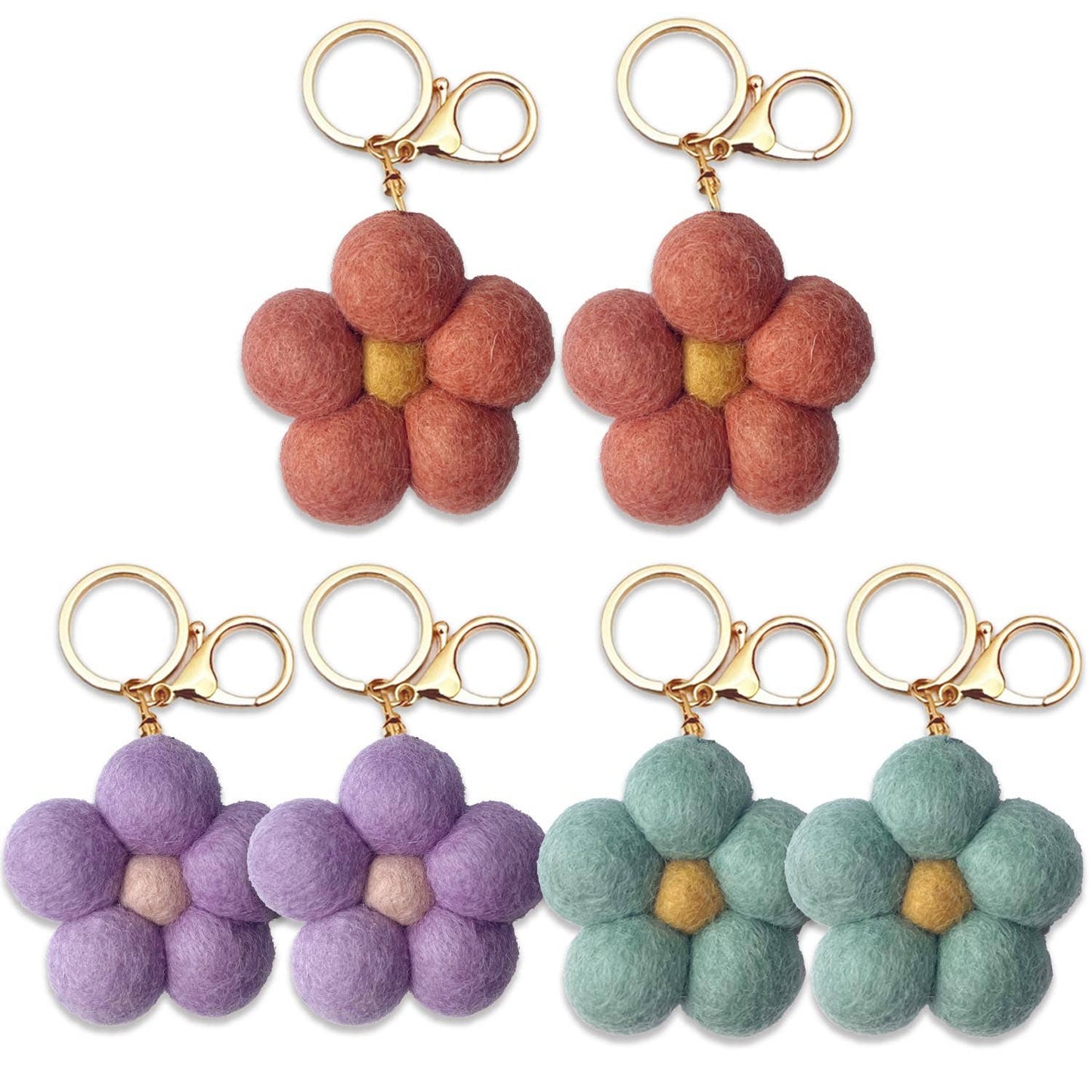 Home Dweller - Felt Flower Keychain | Bag Charm - Vintage Petals