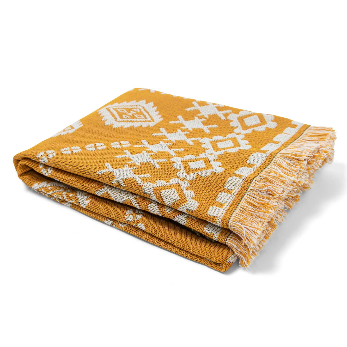 HENDEER - 'Good Day Sunshine' Woven Picnic Rug/Throw: Large 170x200cm