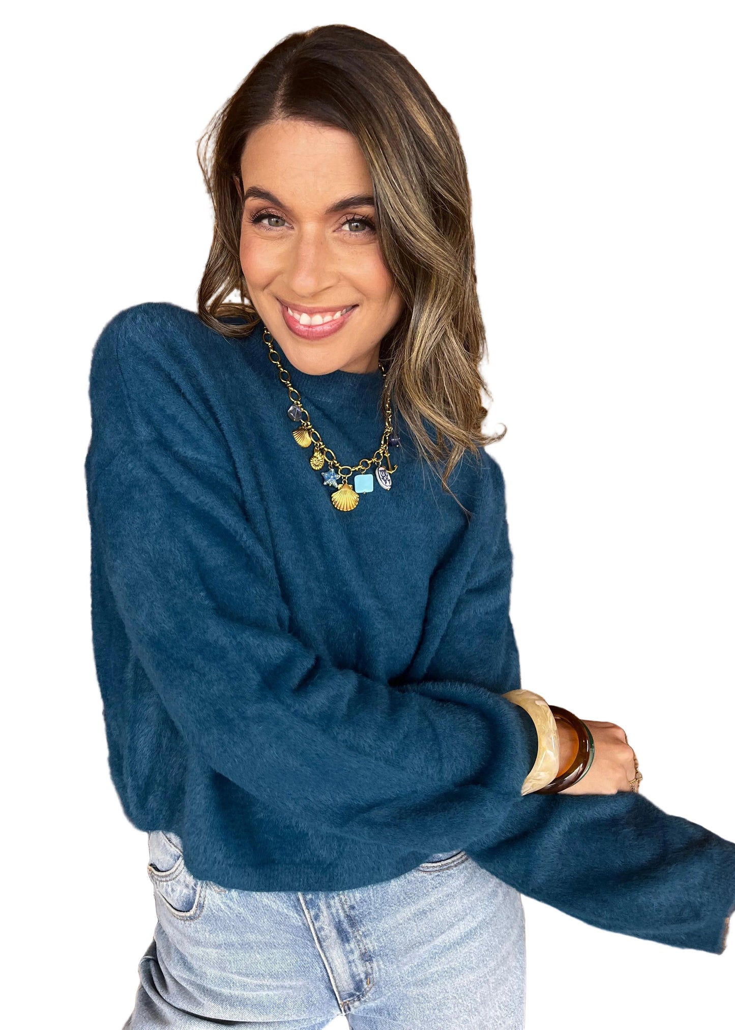 Fluffy Jumper - Teal