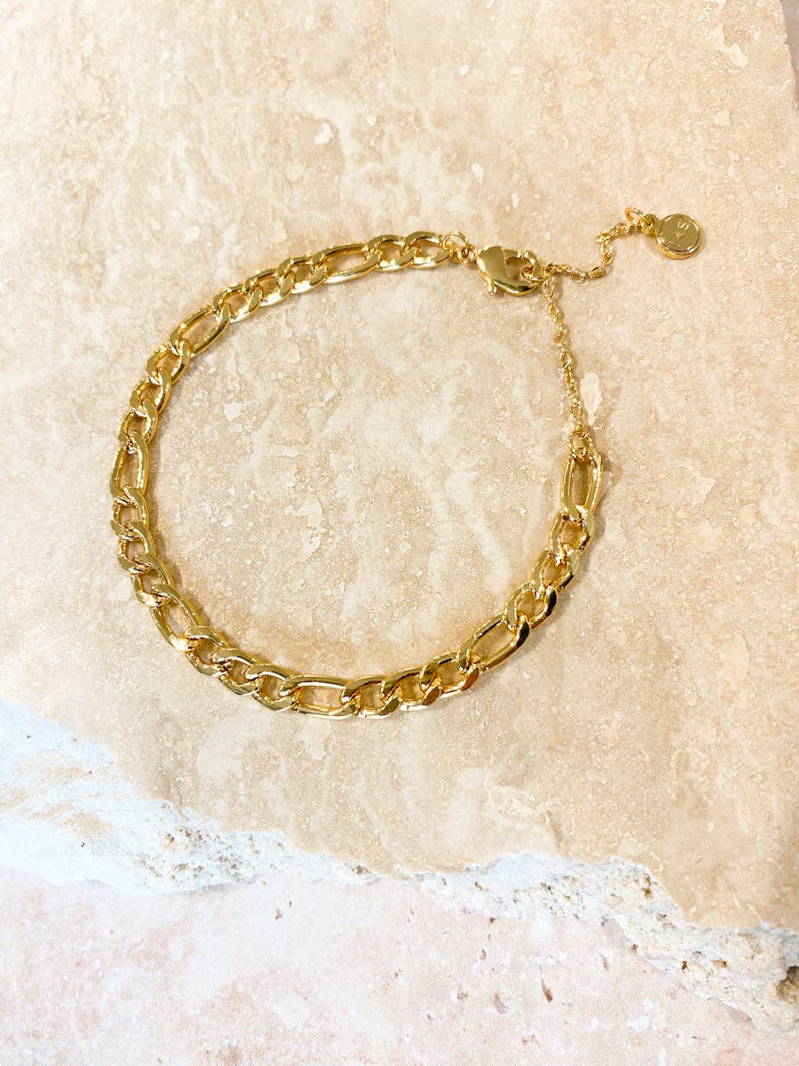 Figaro Chain Bracelet - Gold Plated