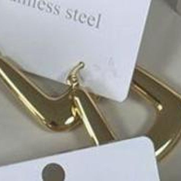 Angular Hoop Earrings - Gold