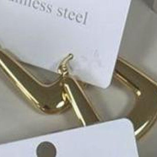 Angular Hoop Earrings - Gold