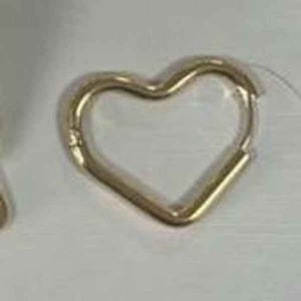 Heart Hoop Earrings - Gold