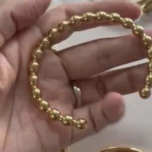 Beaded Bangle - Gold