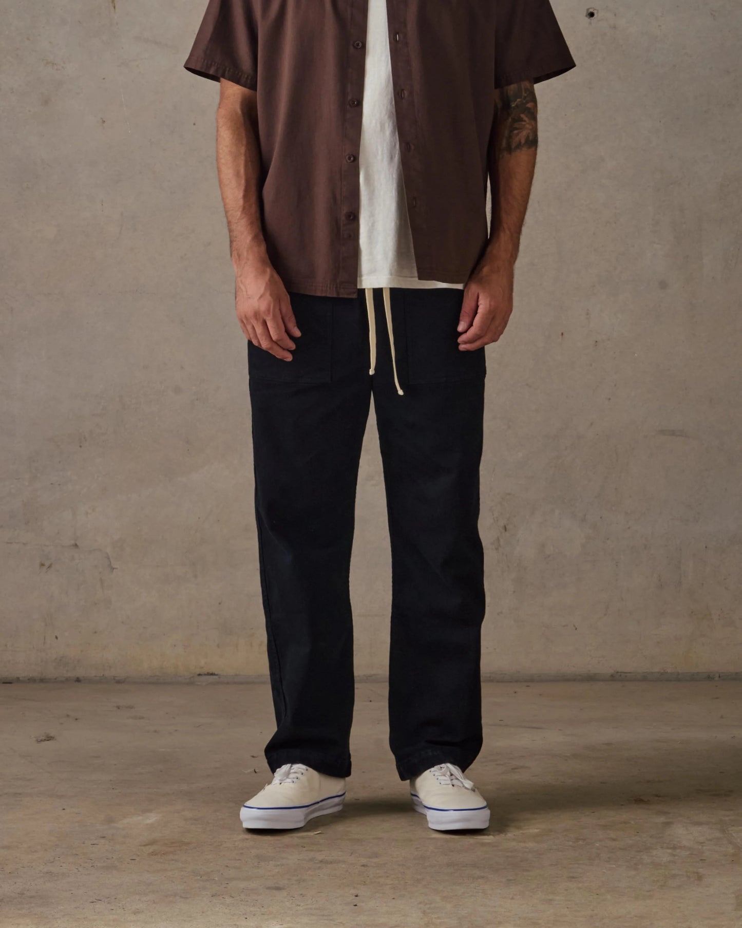 Brushed Twill Pants - Black