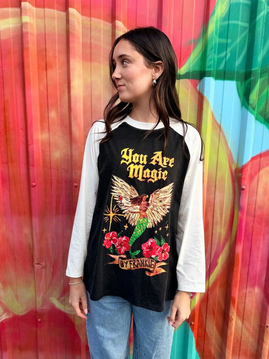 You Are Magic Raglan Tee - Black/White