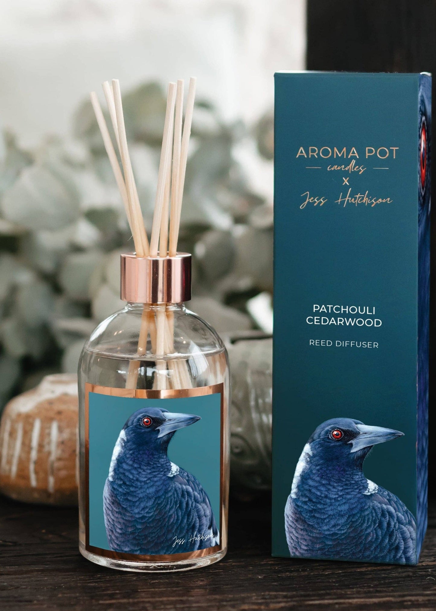 Aroma Pot - Australian artist reed diffuser | Patchouli Cedarwood | 200ml