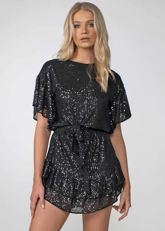 Hereafter Sequin Dress - Black