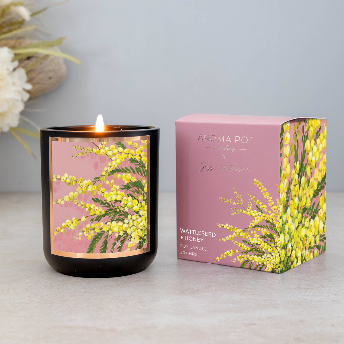 Aroma Pot - Australian artist soy candle | Wattleseed + Honey | 50+hrs