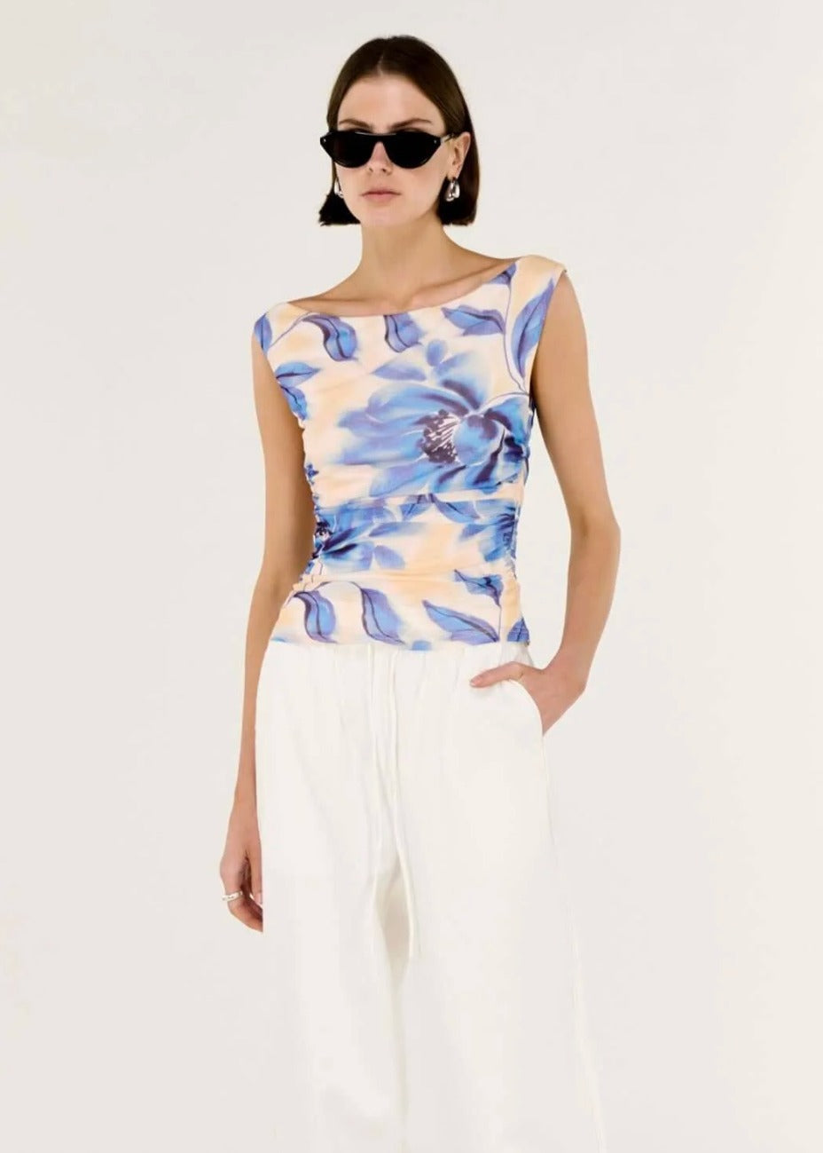 Fleur Mesh Top - Blurred Floral