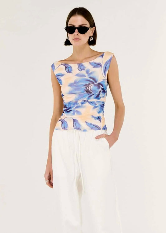 Fleur Mesh Top - Blurred Floral