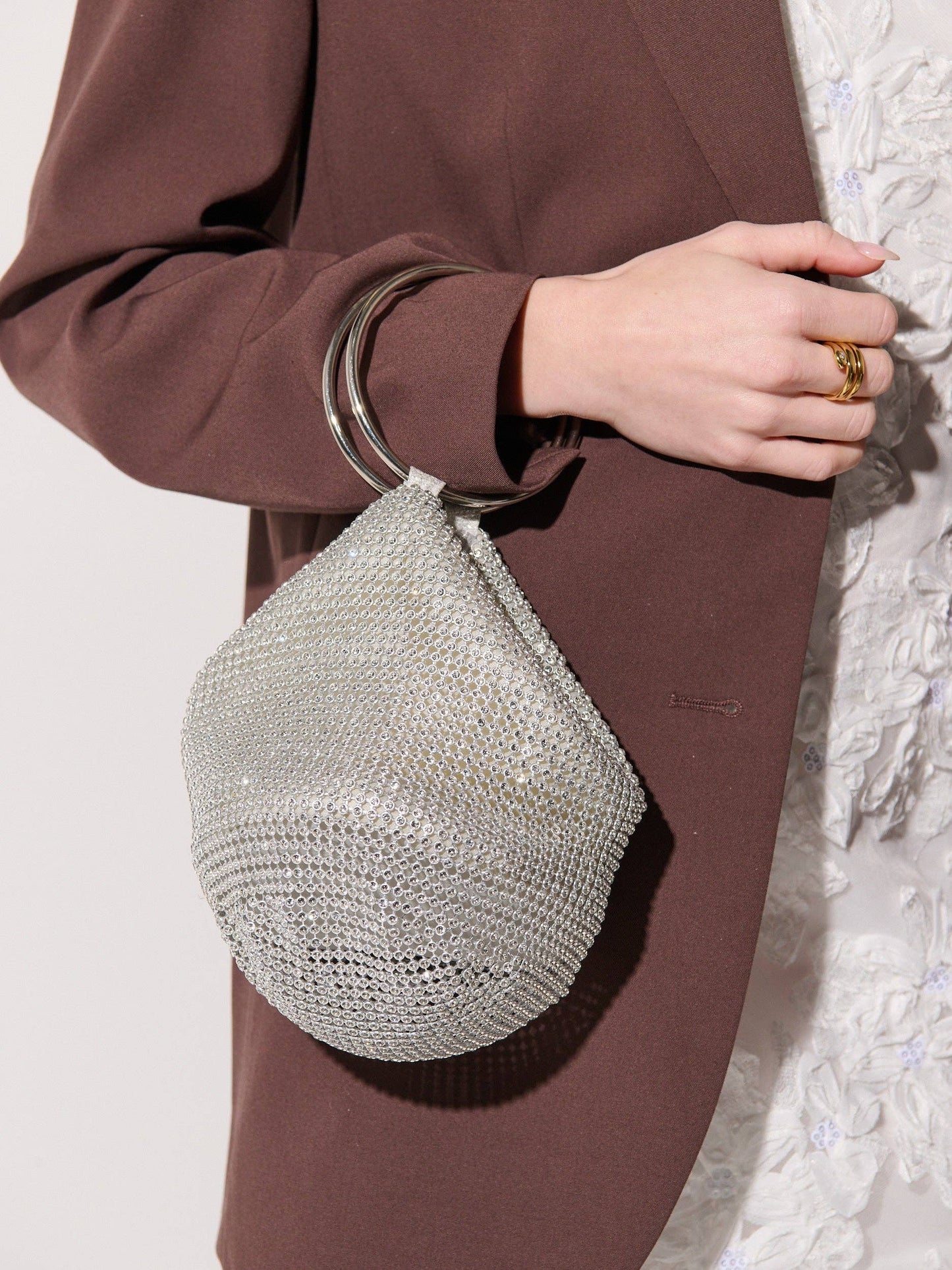 Angels Whisper Accessories - Jada Glomesh Evening Bag in Silver