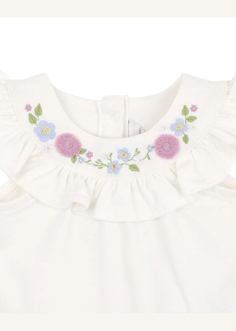 Zara Frill Yoke Bodysuit - Snow