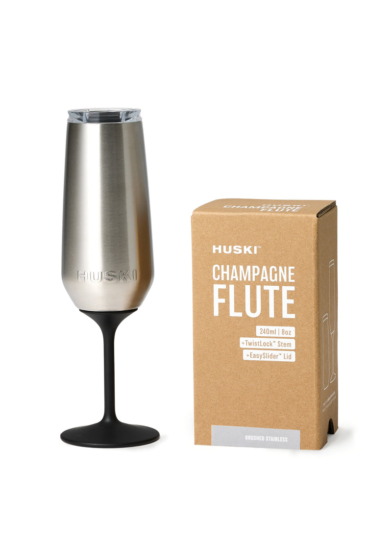 Huski Champagne Flute - Brushed Stainless