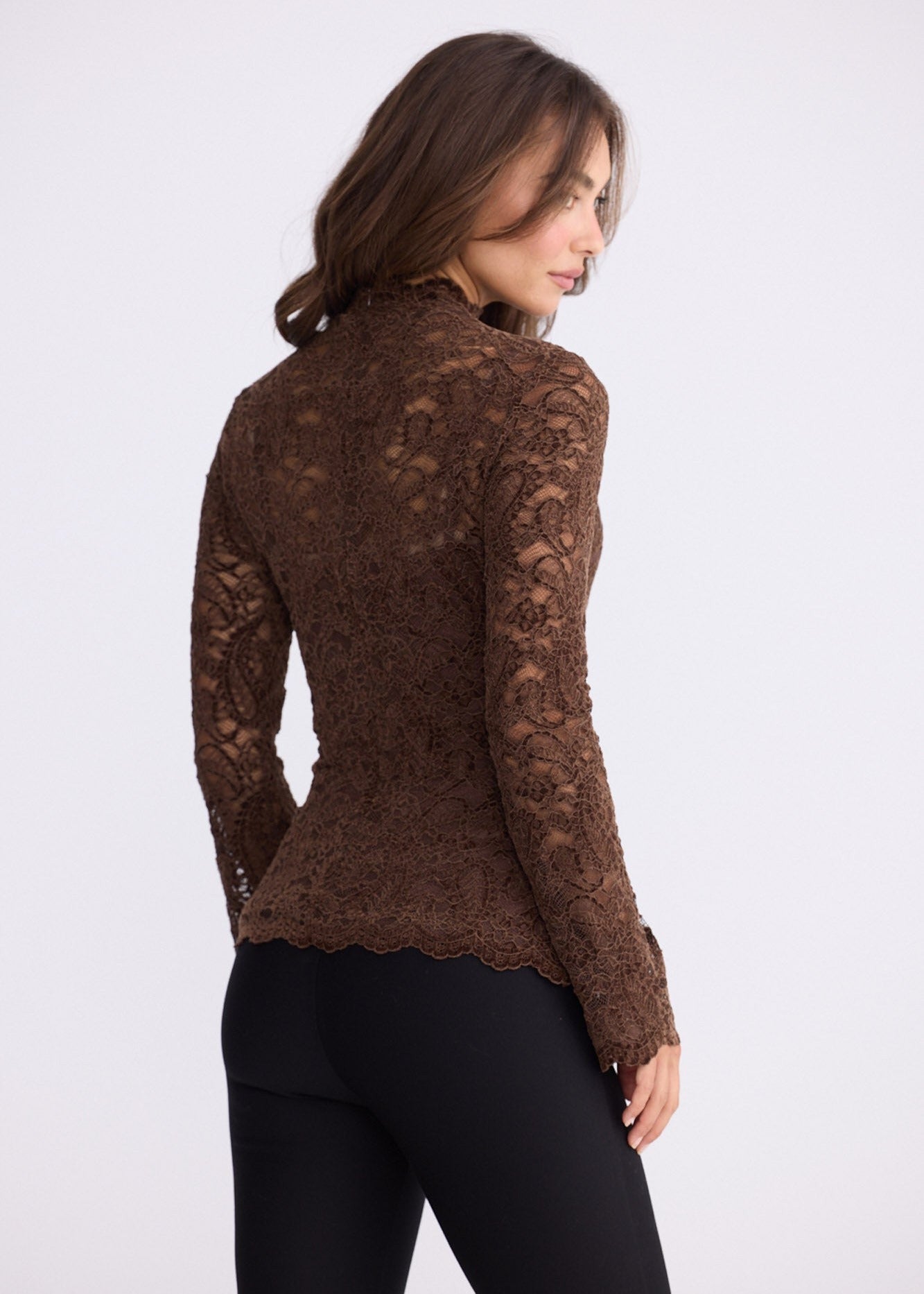 Hollis Top in Chocolate lace, detail
