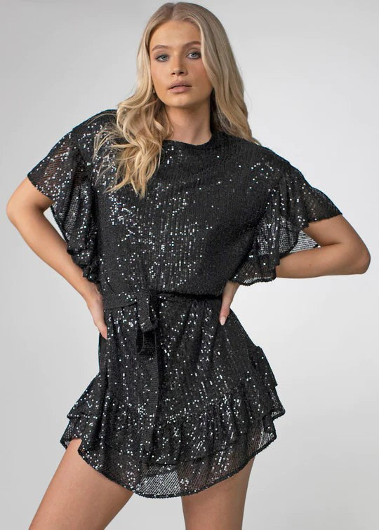 Hereafter Sequin Dress - Black