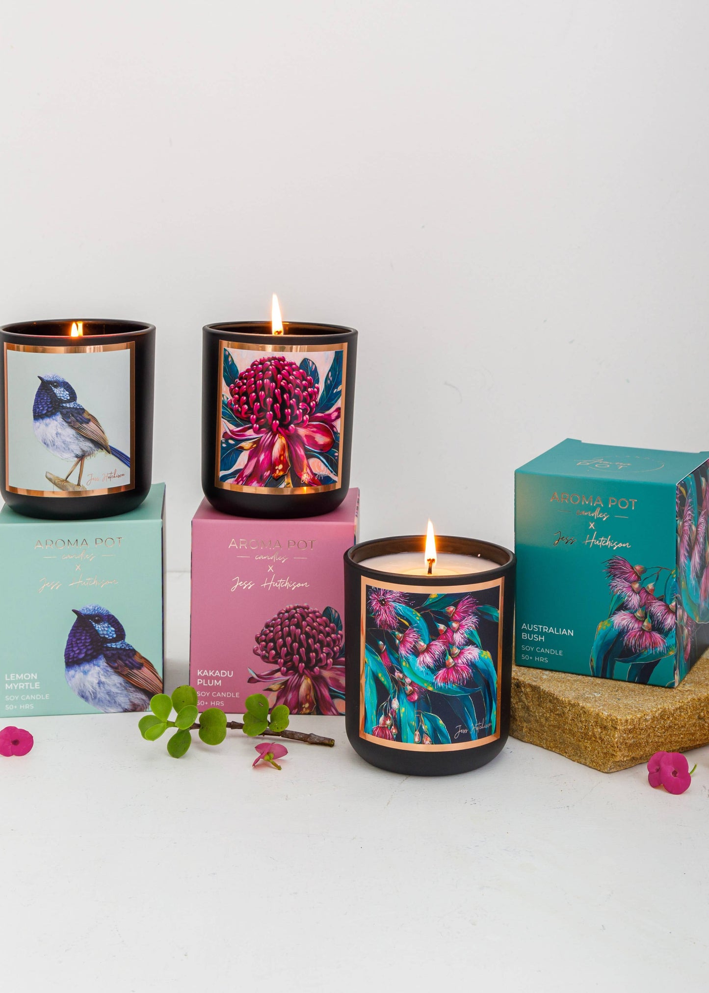 Aroma Pot - 50+hrs Australian artist soy candle - lemon myrtle