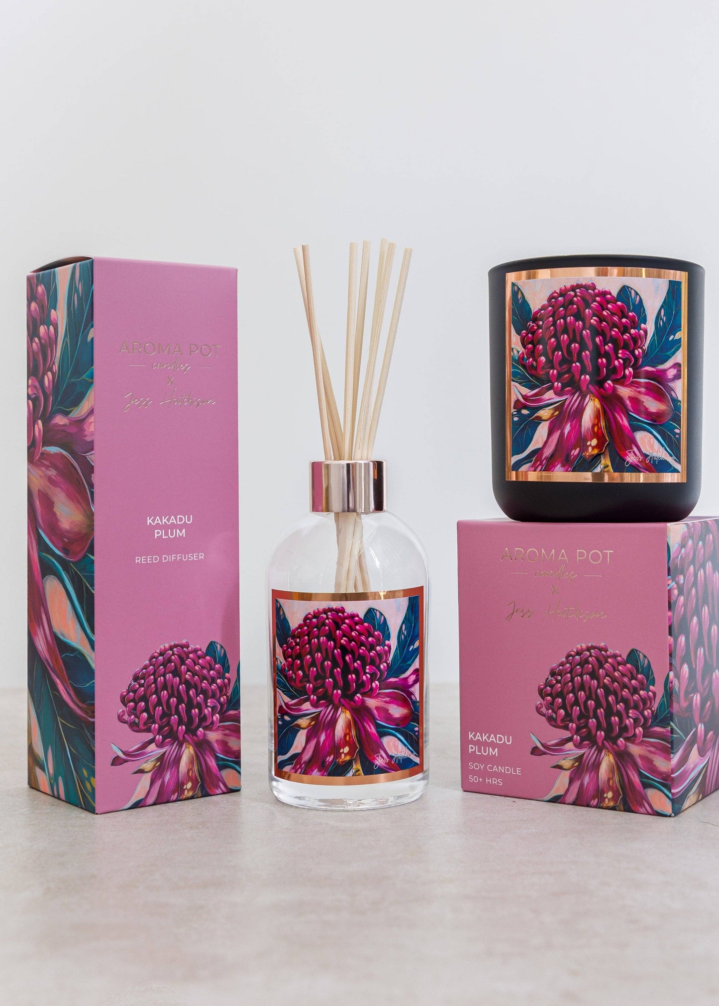 Aroma Pot - 200ml Australian artist reed diffuser - Kakadu plum