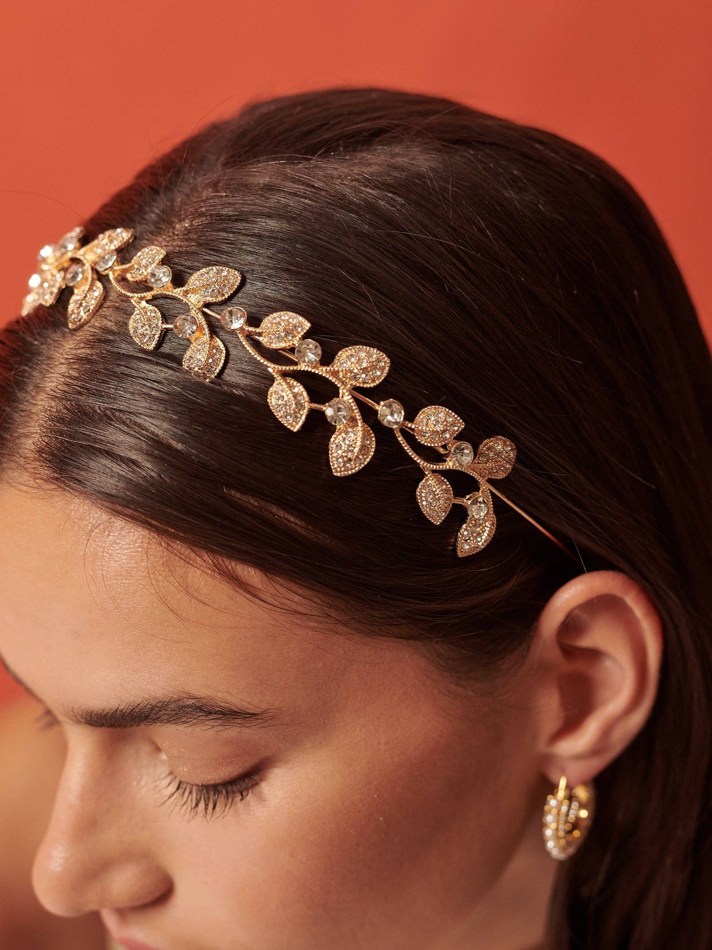 Angels Whisper Accessories - Fairy Leaf Crystal Statement Headband