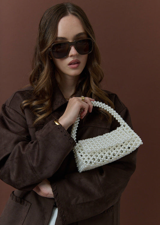Camilia Beaded Pearl Clutch