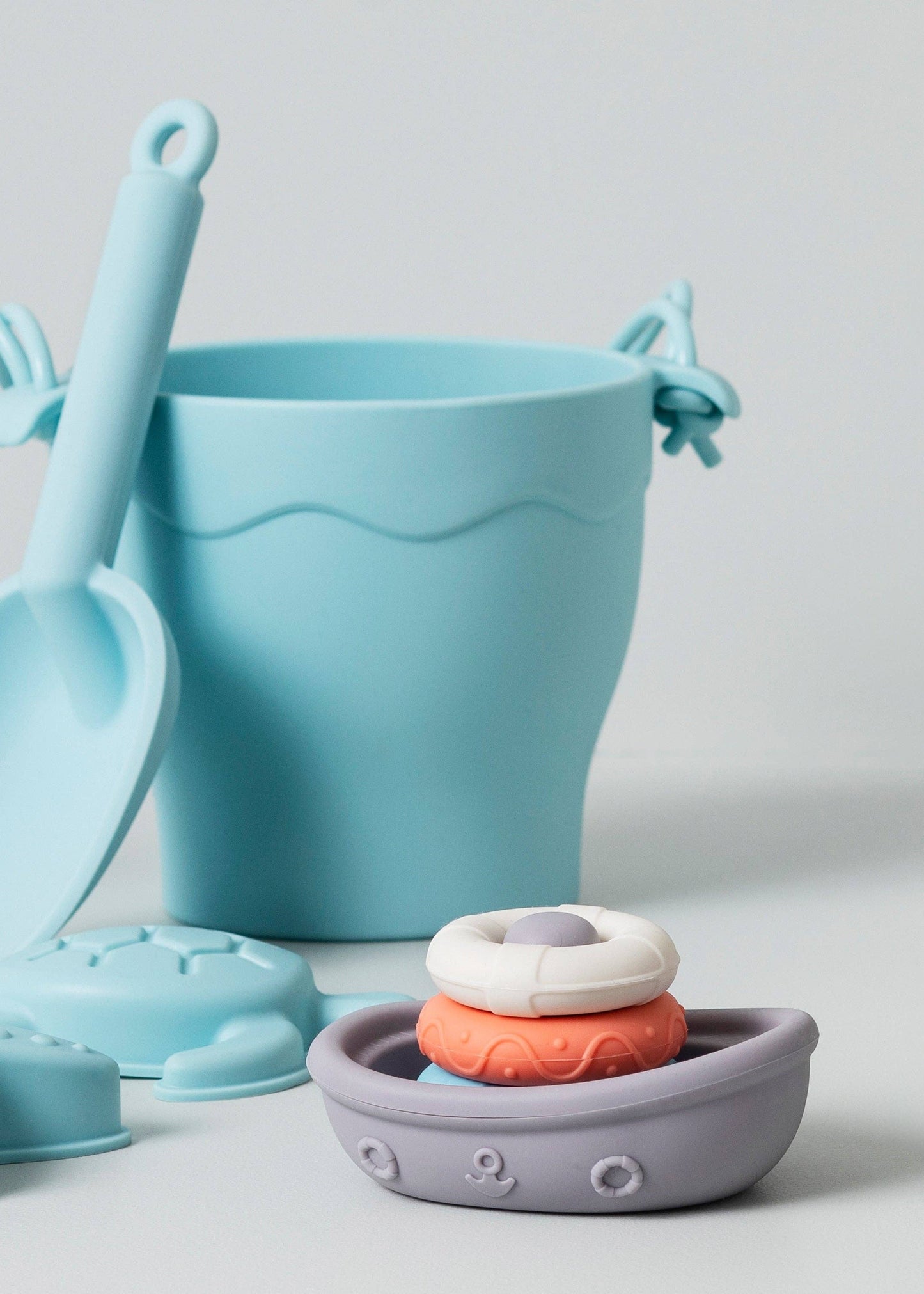 8pc Silicone Bucket Set - Light Blue