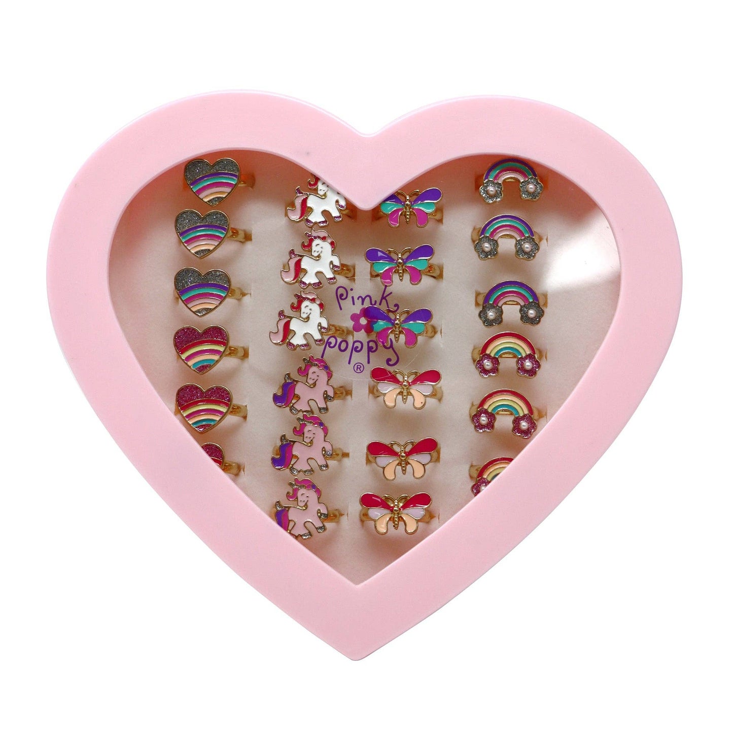 Pink Poppy - Rainbow Fantasy Rings - (Pack Size: 24)