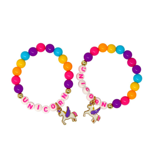 Pink Poppy - BFF Unicorn Rainbow Pearl Bracelet Set - (Pack Size 6)