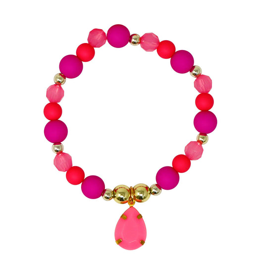 Pink Poppy - Fairy Delight Beaded Bracelet with Pendant - (Pack Size: 6)