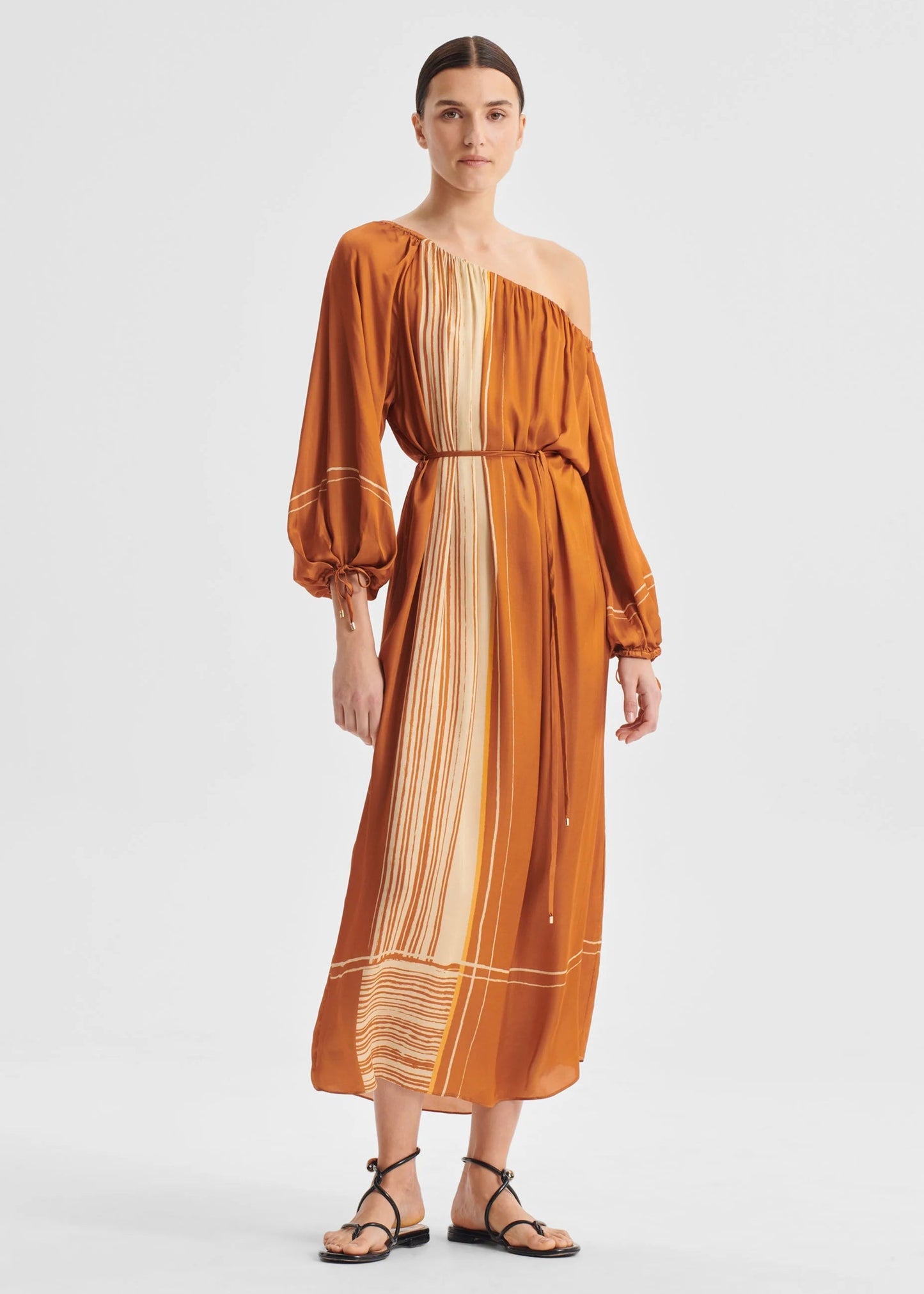 Aries One Shoulder Dress - Spice