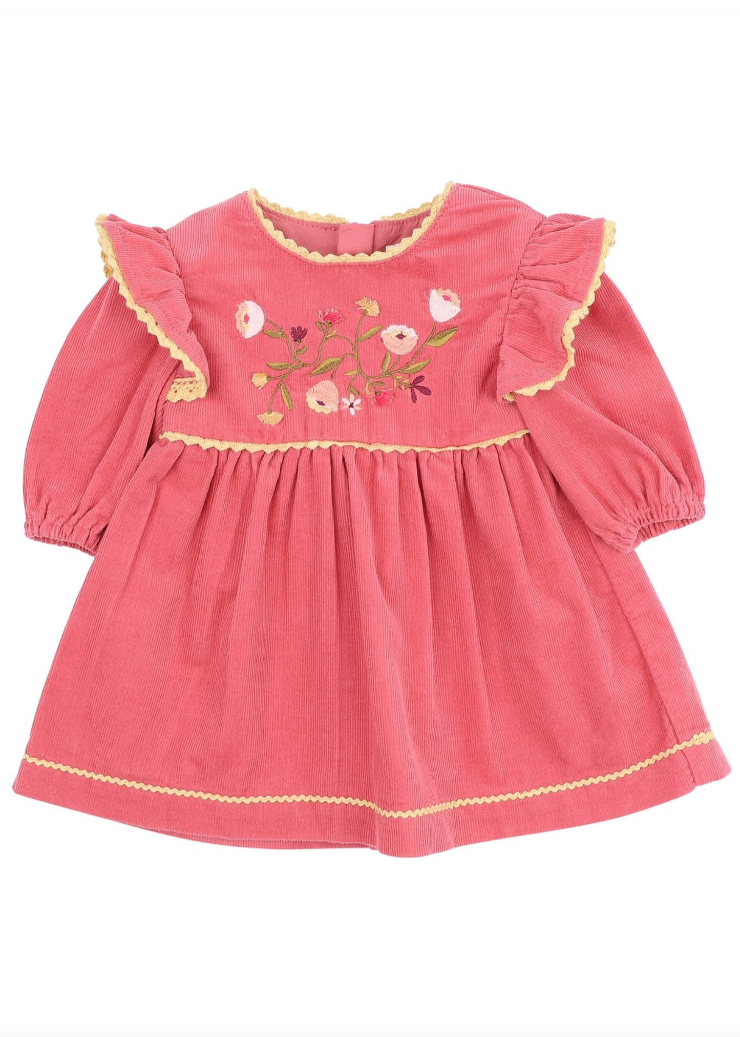 Wild Horses Embroidered Cord Dress - Kids