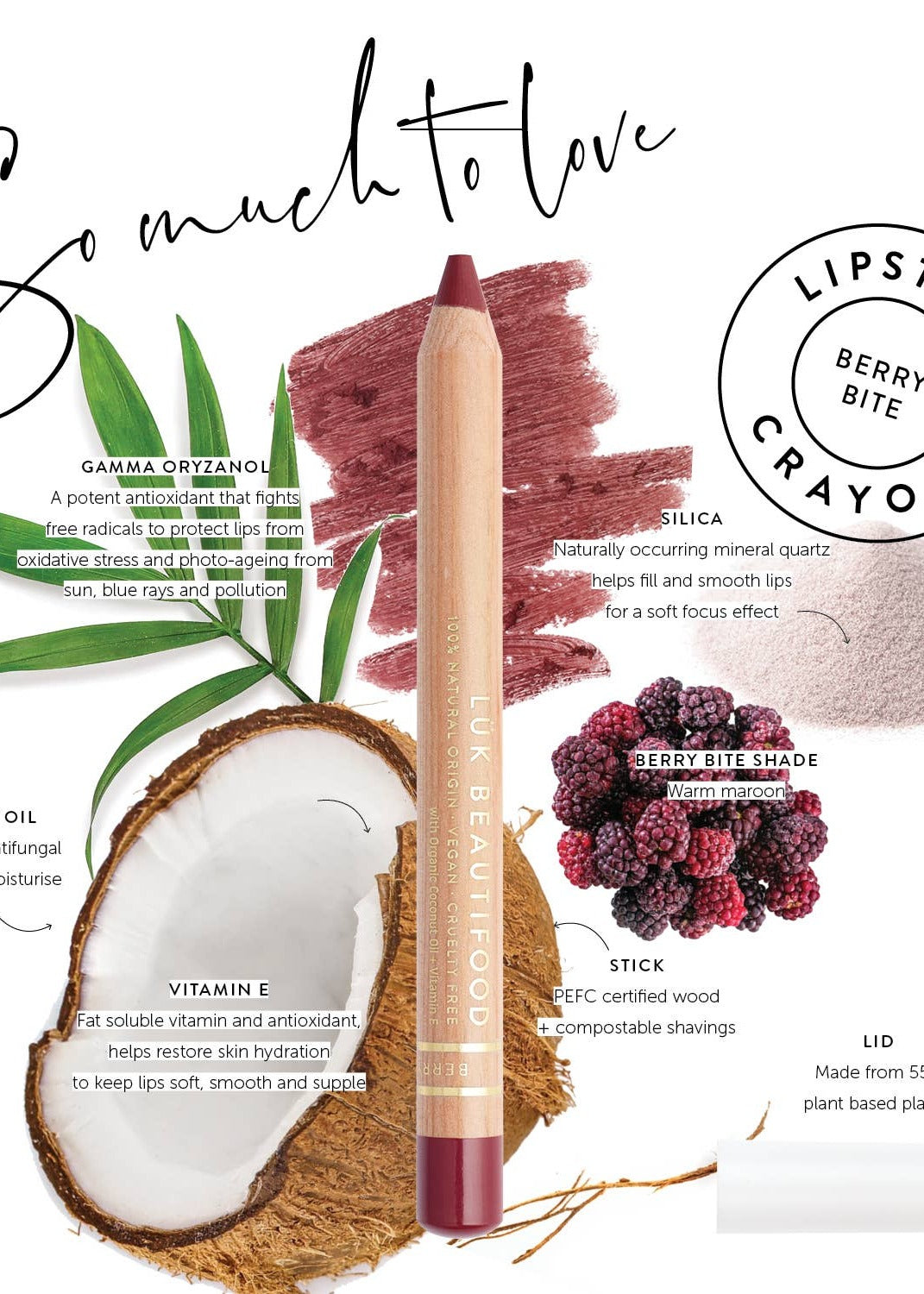 Luk Beautifood - Eco-luxe Lipstick Crayon in Berry Bite