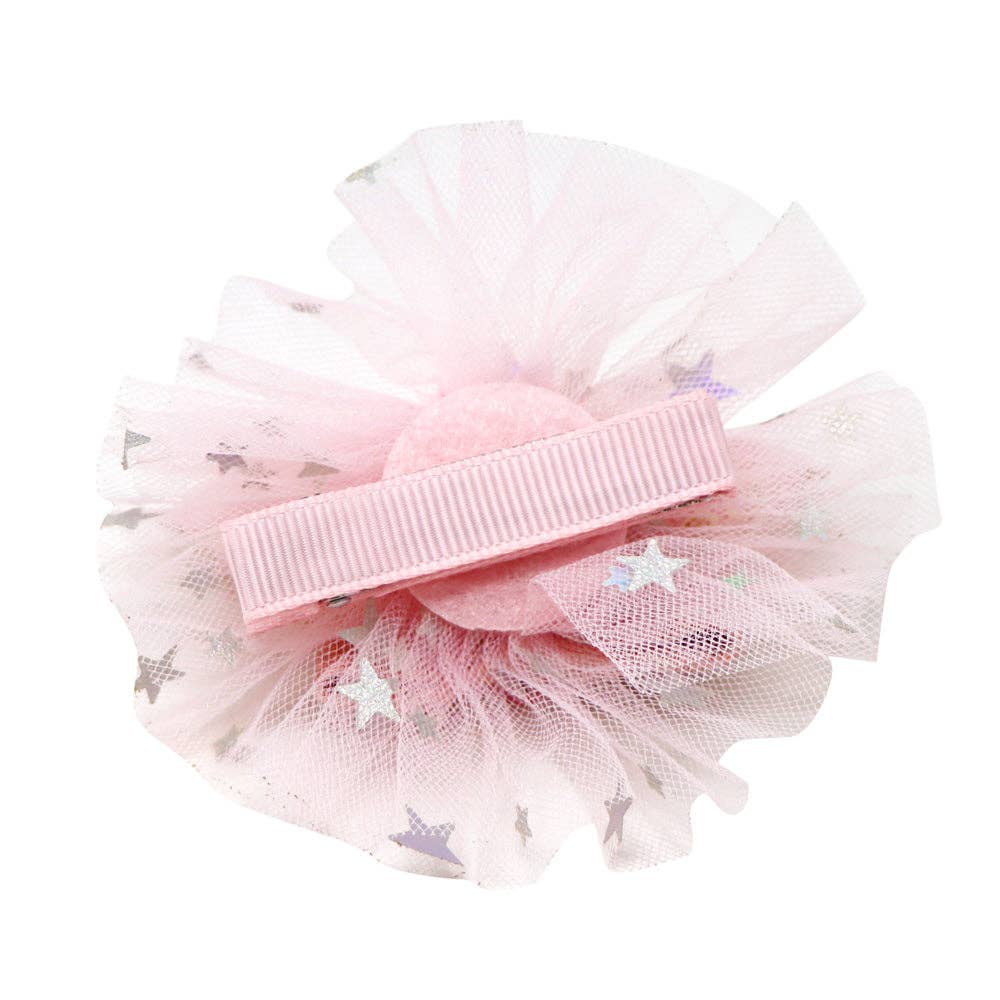 Pink Poppy - Bella Bunny Pale Pink Sequin Ears with Tulle Hairclips