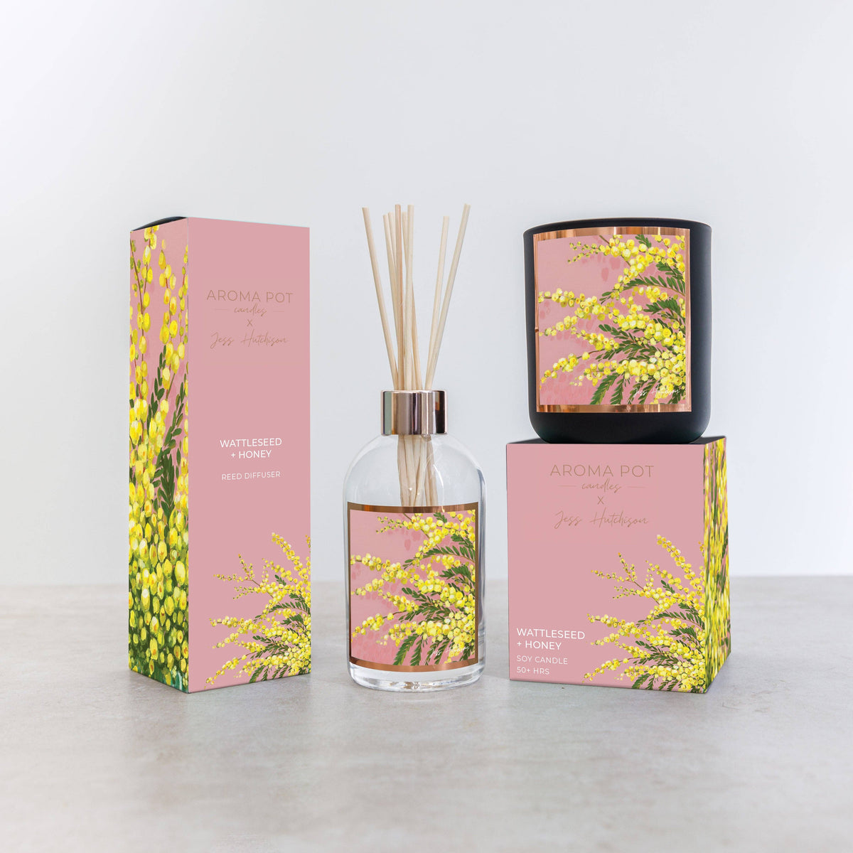 Aroma Pot - Australian artist soy candle | Wattleseed + Honey | 50+hrs